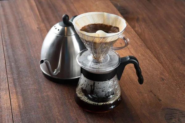 Koffie Drippng Set Close — Stockfoto