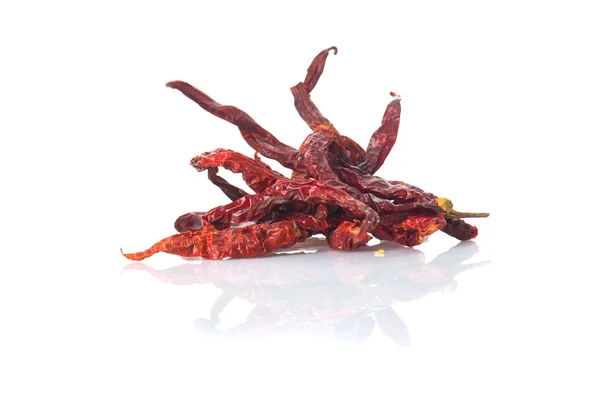 Dried Chillies Isolated White Background — Stock Photo, Image