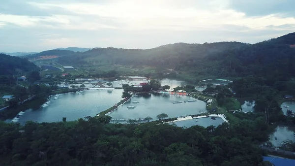 Vissen Garnalen Aquacultuurvijver Malaysia — Stockfoto