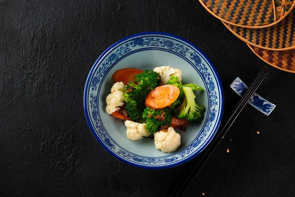 Close Shot Chinese Stir Fry Mixed Vegetables — Stock Photo, Image