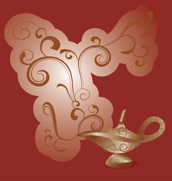 Magic lamp on  background — Stock Vector