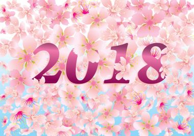 2018 yıl kiraz çiçekleri ile