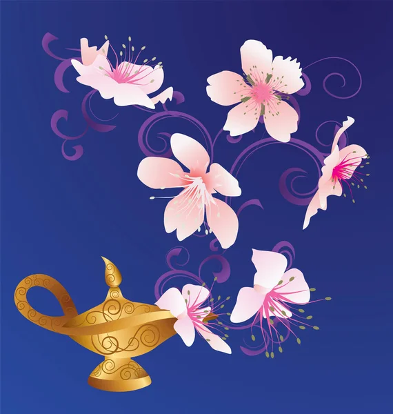 Magic Lamp Spring Creative Illustration — Stock Photo, Image