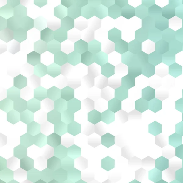 Vert Blanc Hexagone Texture Fond Carré — Image vectorielle