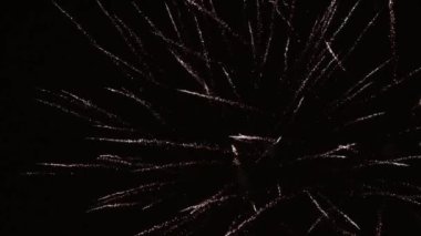 Karanlık gökyüzünde havai fişekler