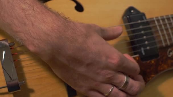 Guitarists hands close-up — Stock Video
