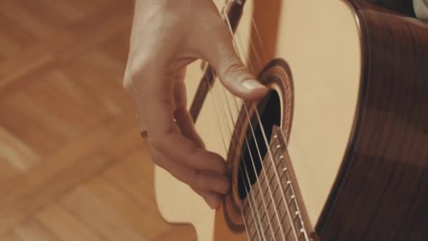 Hands of guitarist playing a guitar — Stock Video