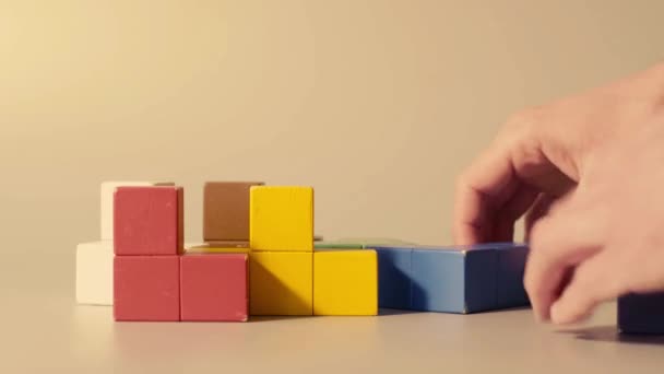 3D tetris toplama el mans — Stok video