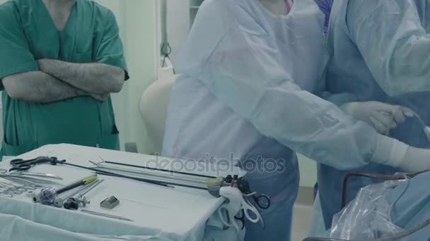 Laparoscopic surgery of the abdomen — Stock Video