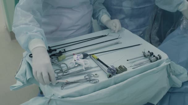 Laparoskopische Chirurgie des Bauches — Stockvideo