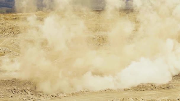 An explosion in a rock quarry — Stock Video