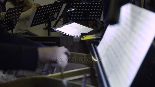 Musicien jouant du piano à queue, musique classique — Video