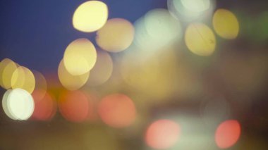 Moskova geceleri ufuk trafik ışıkları