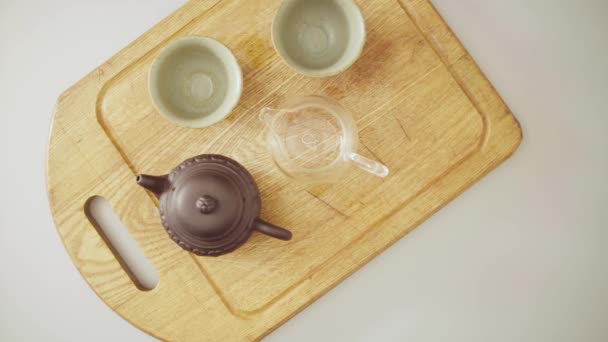 Master čaje dělá čajový obřad — Stock video