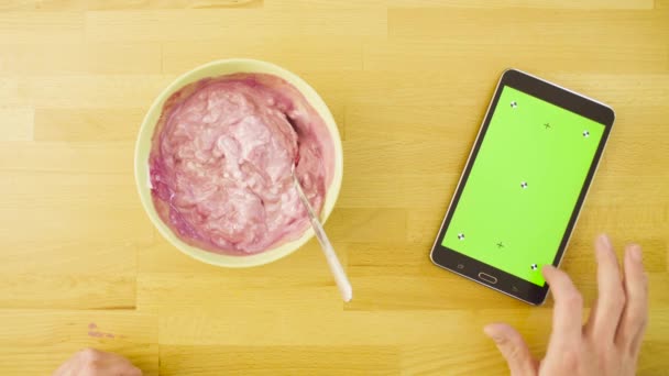 Kahvaltı ve chroma anahtar tablet — Stok video