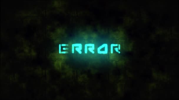 Techno ERROR text animation — Stock Video