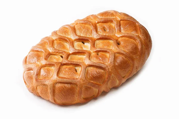 Beyaz arkaplanda ekmek somunu