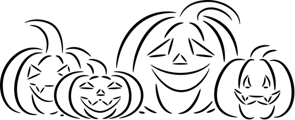 Halloween Pumpkins silhouette — Stock Vector