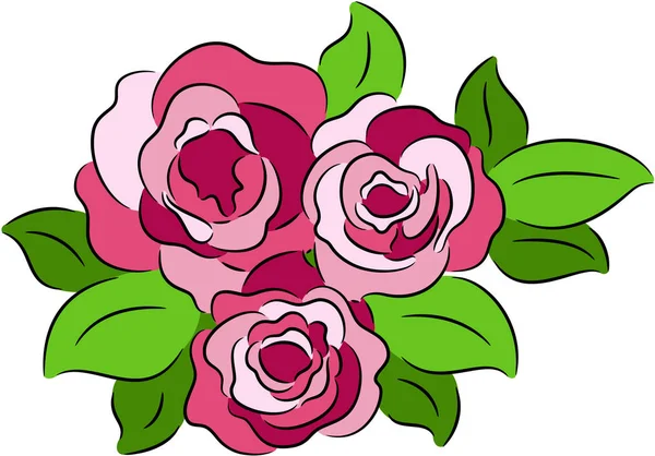 Rosenblütenstrauß — Stockvektor