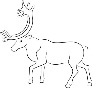 Geyiği siluet, izole