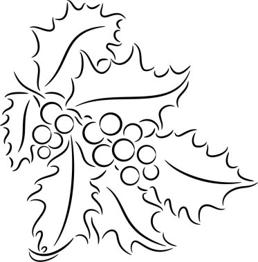 illüstrasyon izole Noel holly kenarlığının