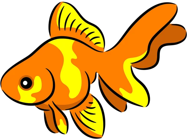 一条可爱的金鱼的矢量图解 孤立的 — 图库矢量图片