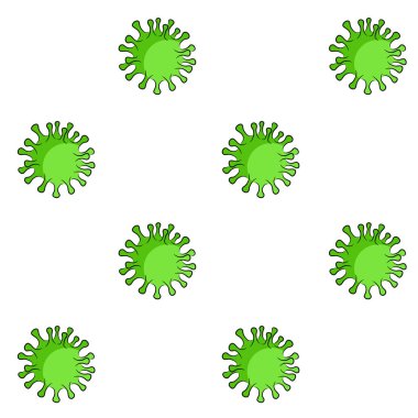 Coronavirus desenli arka plan. Coronavirüsler yaygın soğuk algınlığından çok daha ciddi hastalıklara kadar değişen geniş bir virüs ailesidir. Vektör illüstrasyonu 