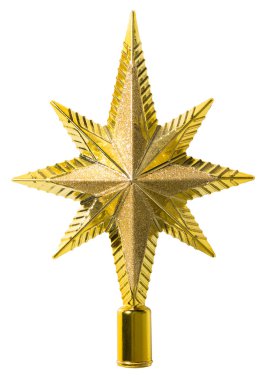 Yıldız üst dekorasyon izole, Noel ağacı Topper süsleme,