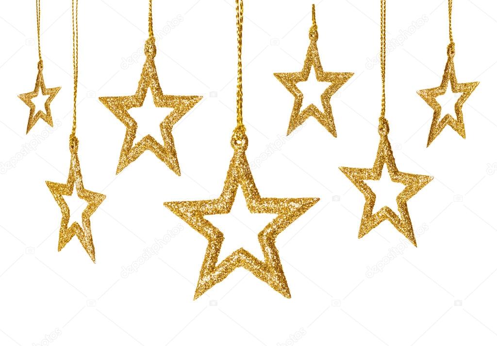 Christmas Star Hanging Decoration, New Year Stars, Isolated 