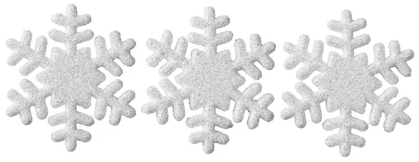 Floco de neve decoração de Natal, branco isolado Xmas Snow Flake — Fotografia de Stock