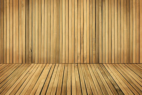Wood Floor and Wall Planks, Room Boarded By Old Plank, Wooden Interior — Stock Photo, Image