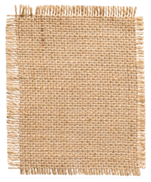 Burlap Fabric Patch Label, Sackcloth Piece, Sack Cloth of Linen Jute — Stock Photo, Image