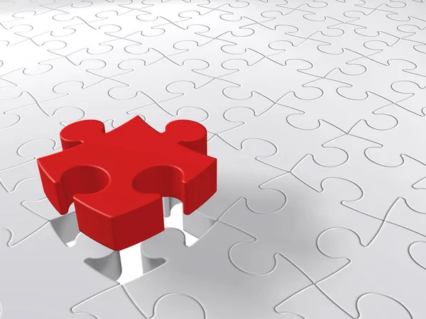 Laatste stuk naar beneden, Concept van Jigsaw puzzel — Stockfoto