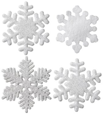 Kar tanesi izole Noel dekorasyon, beyaz kar tanesi süsleme asılı