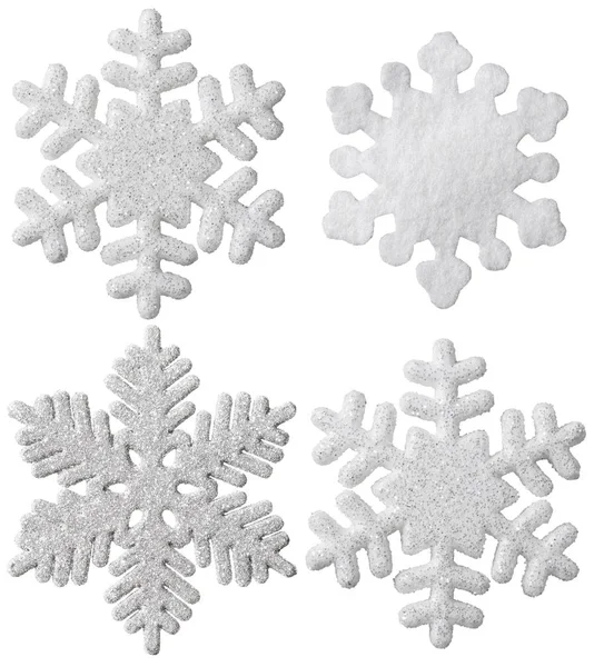 Hópehely karácsonyi függő dekoráció, fehér hó Flake dísz elszigetelt — Stock Fotó