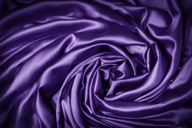 İpek kumaştan girdap sarmal arka plan, mor Swirled kumaş düğüm, soyut saten örtüler