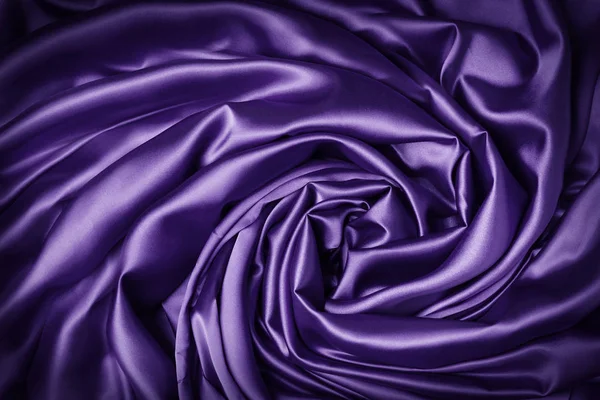 Tissu de soie Fond spiralé tourbillonnant, Nœud en tissu tourbillonné violet, Draps abstraits en satin — Photo