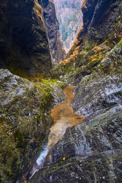 Canyon e um rio em montanhas rochosas — Fotografia de Stock