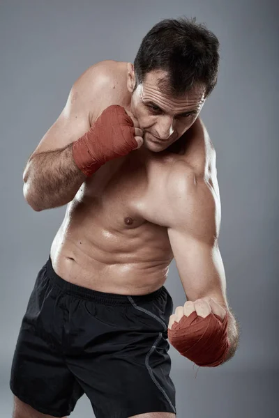 Kickbox fighter in various postures — Stock Photo, Image