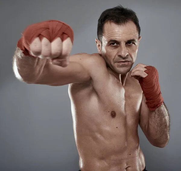Boxeador en varias posturas — Foto de Stock