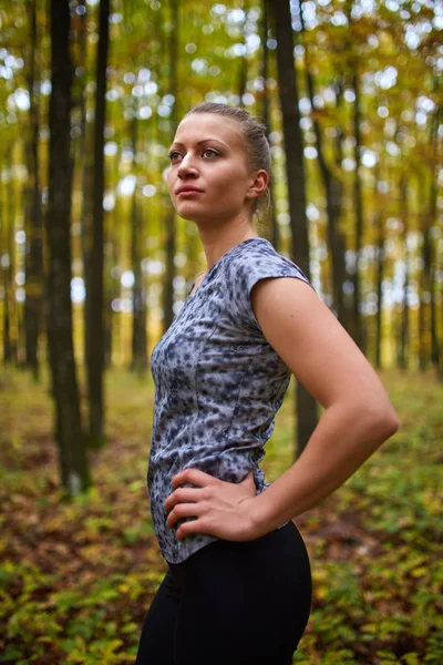 Sportovkyně, příprava na běhání — Stock fotografie