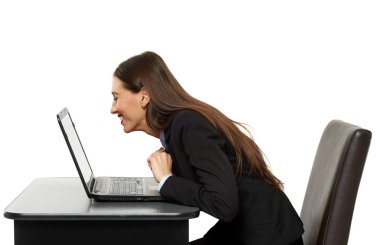 Gülerek eğlenerek iş kadını bir