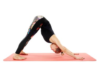 yoga teacher practicing yoga clipart