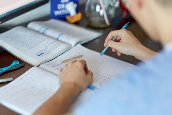 Teenager-Student macht Hausaufgaben — Stockfoto