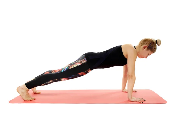 Yogalehrer praktiziert Yoga — Stockfoto