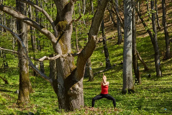 Young woman doing yoga exercises — Stock Photo, Image