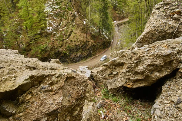 SUV car on muddy road