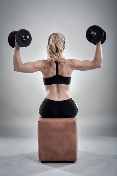 Woman doing shoulder workout