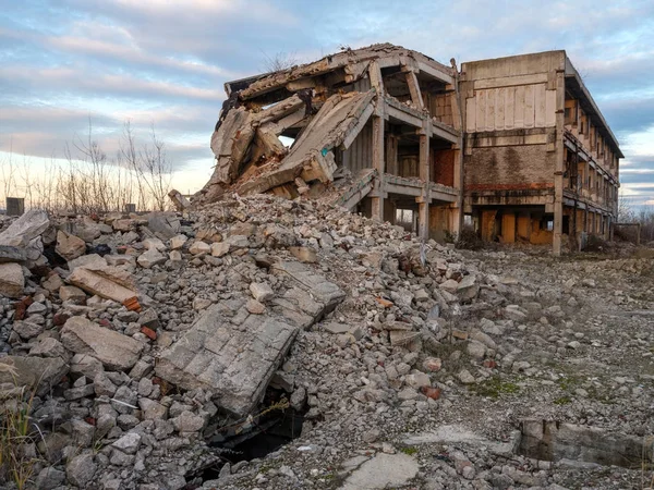 Landcape Industrial Ruins Sunset — Stock Photo, Image