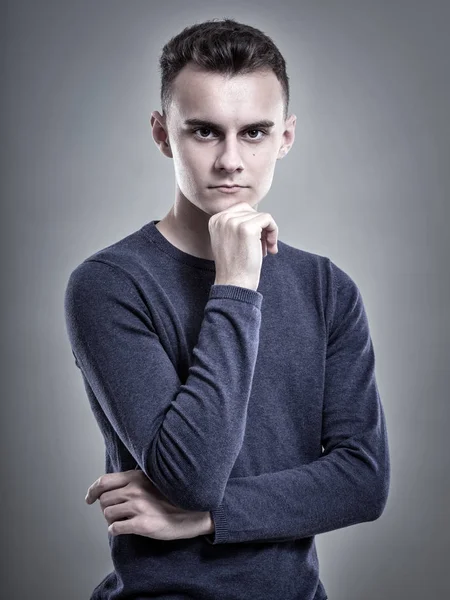 Pensive teenage young boy — Stock Photo, Image